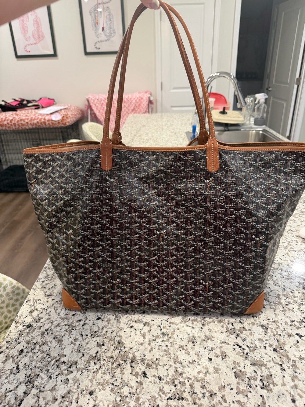 Goyard St Louis GM Tote with Protective Leather Corners